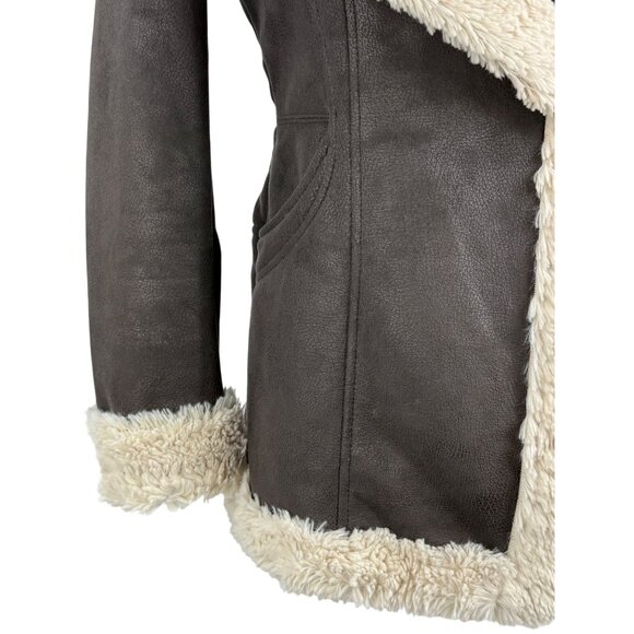 Vintage Vakko Penny Lane Faux Suede Shearling Coat 70s Boho Afghan Y2K Noughties - Picture 5 of 16